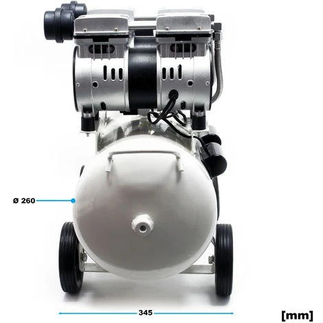 WILTEC Ölfreier Flüsterkompressor Druckluftkompressor Mit 50L Kessel, 2PS, 220l/m Und 2x750W – Bild 5