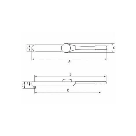 Bahco Mechanischer Drehmomentschlüssel Mit Skala, Festwinkelkopf Und Metallgriff, Art.Nr. 7454-480