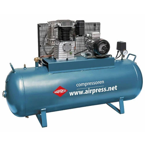 AIRPRESS Druckluft-Kompressor 4 PS / 300 Liter / Arbeitsdruck 12 Bar Max.15 Bar Druck-Luft Kompressor Kolbenkompressor