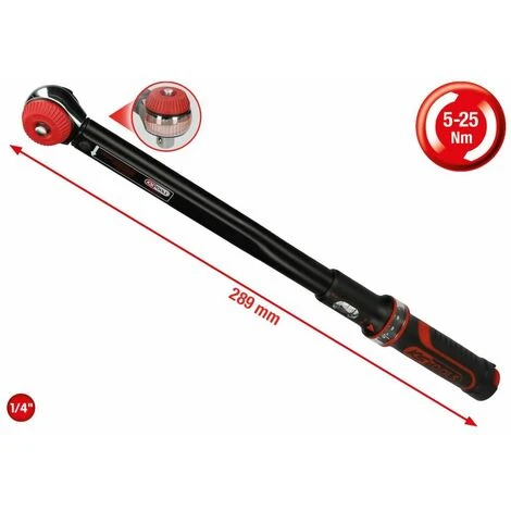 KSTOOLS 1/4 Ratschen-Drehmomentschlüssel. 5-25Nm 516.1412 – Bild 2