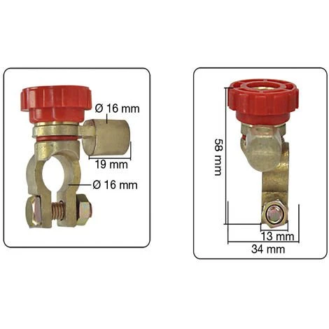 MISO TOOLS 2 Stück Trennschalter KFZ Batterie 6-24V Drehbar Hauptstromschalter Batterietrenner – Bild 2