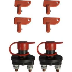 MISO TOOLS 2 Stück Batterie Trennschalter 2 Polig 300 A Inkl. 2 Schlüssel Stromschalter 6V 12V 24V