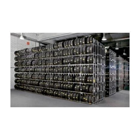 CERTEO Reifenregal | Verzinkt | Doppelseitig | 3 Ebenen | Grundfeld | Scholz