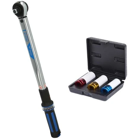 KSTOOLS KS-Tools Stecknusssatz Inkl. Drehmomentschlüssel 17/19/21 Mm / 20 - 200 Nm - Reifenwechsel - Set