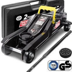 Deuba Hydraulischer Wagenheber 2t Flache Hubhöhe 85 - 330mm Inkl. Koffer Inkl. Gummiauflage KFZ Rangierwagenheber Heber