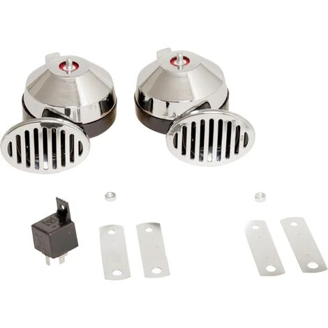 NO-NAME HP Autozubehör 10712 Nostalgie 2-Klang Kompressorfanfare 12 V – Bild 3