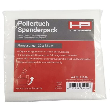 NO-NAME Poliertuch-Spenderpack 50 Stck HP Autozubehör 71050 50 St. (L X B X H) 32 Mm X 30 Cm X 0.01 Cm – Bild 2