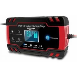 LANGRAY Autobatterie Ladegerät 8A 12V/24V Batterieladegerät Für Auto Vollautomatisches Intelligentes Erhaltungsladegerät Mit LCD-Bildschirm Mehrfachschutz Für Autobatterien Und Motorradbatterie