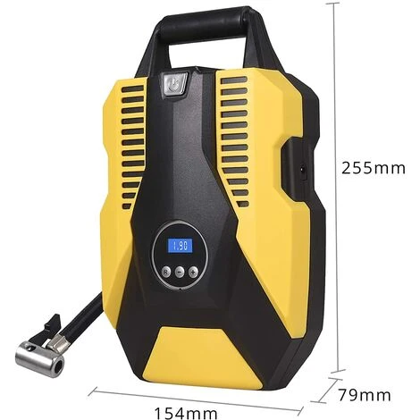 BEARSU Tragbarer Autoreifen-Inflator Elektrischer Digitaler Luftkompressor Mit LED, 1M Trachealverlängerung Und 50 Cm Aufblasbarem Schlauch , DC 12V 150PSI Kompressor Für Fahrzeuge, Motorräder, Fahrräder – Bild 3