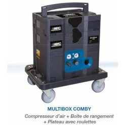 Abac - Compresseur Sans Huile Sur Plateau Déplaçable MULTIFONCTION En Box 6l 160L/min 9.6m3/h 8 Bar - MULTIBOX Compy