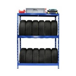 CERTEO Reifenregal | HxBxT 180 X 130 X 50 Cm | Für Bis Zu 12 Reifen | Mit Fachboden