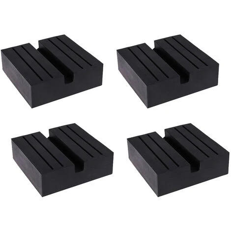 HAPPYSHOPPING Jack Rubber Pad 4er Pack Universal Car Square Schwarz Anti-Rutsch-Schienenadapter Jack Guard Pad Adapter Fahrzeugreparaturwerkzeug Für Autohebebühne,4 PACKUNG