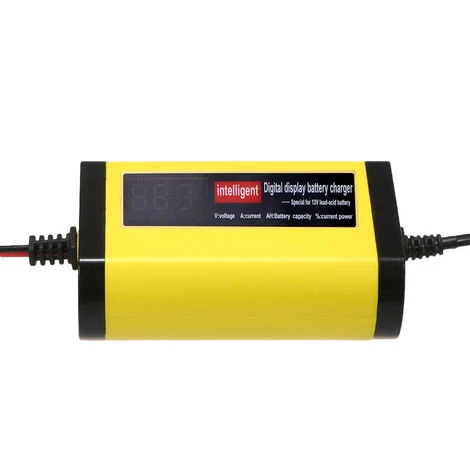 ASUPERMALL Auto Motorrad Ladegerat 12V 2A Vollautomatische 3 Stufen Bleisaure AGM GEL Intelligentes LCD Display – Bild 5