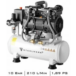 STAHLWERK Druckluft Flüsterkompressor ST 110 Pro Druckleistung 10 Bar, 1,89 PS