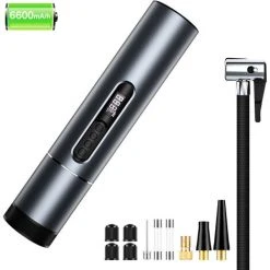 DONTODENT 1 Stück Tragbarer Reifenfüller Luftkompressor,Drahtloses Tragbares Mini-Fahrrad,Auto,6600mAh Elektrische Ballon-Luftpumpe,Mit 90% Metall OLED-Touchscreen,12V 150PSI Wiederaufladbar
