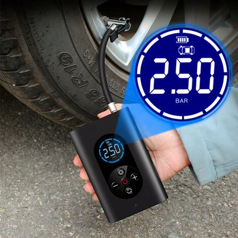 DONTODENT 1 Stücke Tragbarer Luftkompressor Elektrische Luftpumpe 4000 MAh 150 Psi Tragbarer Digitaler Reifenfüller Elektrische Ballonpumpe LCD-Anzeige & LED-Lampe Für Fahrrad Auto Motorrad Und Verschiedene Bälle – Bild 2