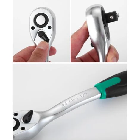 TRIOMPHE Teleskop-Ratschenschlüssel 72 Zähne Automatischer Zwei-Wege-Schnellsteckschlüssel Großes, Mittleres Und Kleines Fliegenratschen-Set (Large Fly Folded Handle) – Bild 2