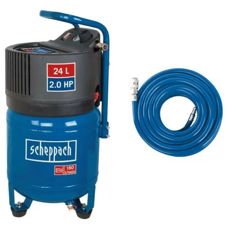 Pack SCHEPPACH Vertikaler Kompressor - 24L - 1500W - HC24V - 15m Schlauch