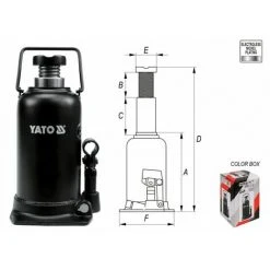 YATO Hydraulik Stempelwagenheber Flaschenwagenheber 30 T