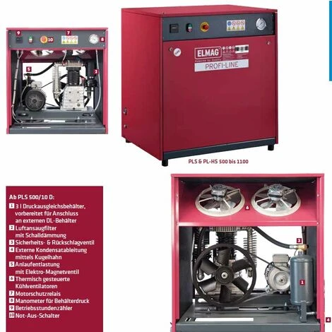 ELMAG® Elmag Kompressor PROFI-LINE SILENT, 10123