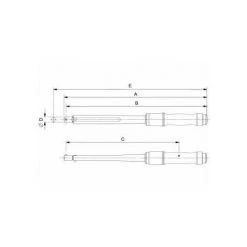 Bahco Mechanischer Klick-Drehmomentschlüssel, Verstellbar, Mit Fensterskala & Runder Zapfenaufnahme, Art.Nr. 74WS-100