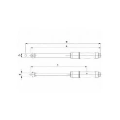Bahco Mechanischer Klick-Drehmomentschlüssel, Verstellbar, Mit Fensterskala & Austauschbarem Rechteckigem Kopf, Art.Nr. 74W14-300