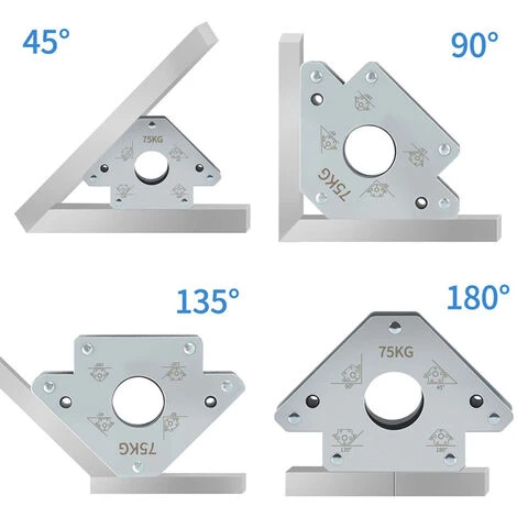 HAPPYSHOPPING 50 Kg Elektroschweißhilfsmittel Magnetisches Schweißpositionierwerkzeug Elektroschweißhalter Rechter Schrägwinkel Multi-Winkel-Fixierer Zum Schweißen Von Rohren Montagehalterung Schweißen 45° 90° 135° 180° Winkel,50kg – Bild 2