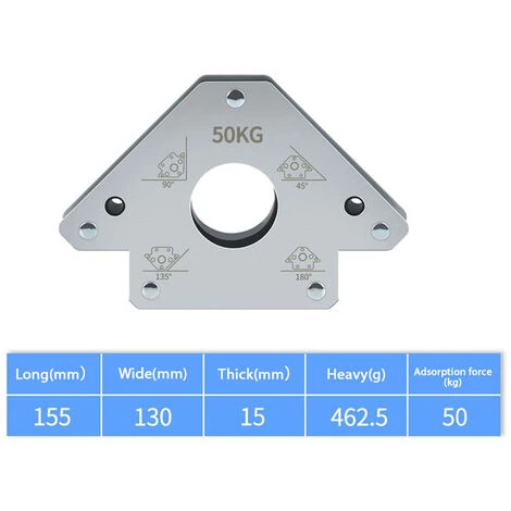HAPPYSHOPPING 50 Kg Elektroschweißhilfsmittel Magnetisches Schweißpositionierwerkzeug Elektroschweißhalter Rechter Schrägwinkel Multi-Winkel-Fixierer Zum Schweißen Von Rohren Montagehalterung Schweißen 45° 90° 135° 180° Winkel,50kg – Bild 3