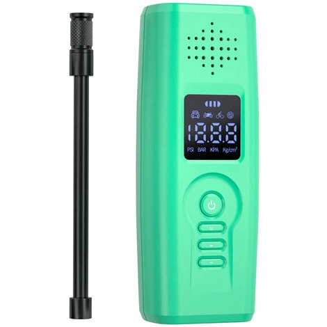 HAPPYSHOPPING Autoluftpumpe Intelligenter Kabelloser Luftkompressor 140 PSI Elektrischer Reifenfüller Tragbare Powerbank Mit SOS-Energielicht Für Auto-Motorrad-Fahrradreifen Bälle,Grün