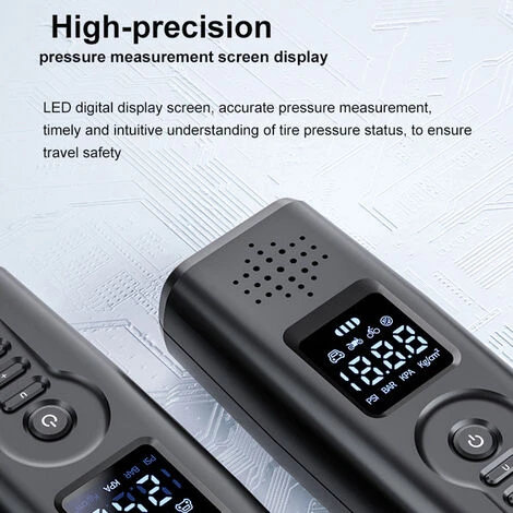 HAPPYSHOPPING Autoluftpumpe Intelligenter Kabelloser Luftkompressor 140 PSI Elektrischer Reifenfüller Tragbare Powerbank Mit SOS-Energielicht Für Auto-Motorrad-Fahrradreifen Bälle,Grün – Bild 3