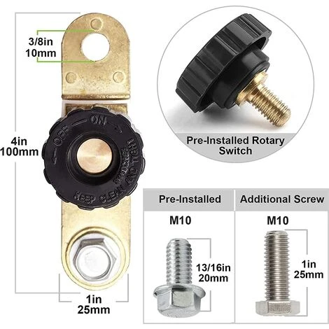 MODOU Spurtar Leistungsschalter Elektrischer Schalter Terminal Autobatterie Leistungsschalter 6V 12V 24V Für Auto LKW Boot Motorrad RV Auto Camper Anti-Diebstahl Seitenpfosten – Bild 5