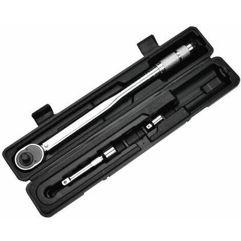 FUIENKO Drehmomentschlüssel 1/2", Einstellbereich: 28-210 Nm, Mit Verlängerung, 3 Stecknüssen (17, 19, 21 Mm) Und Werkzeugkoffer