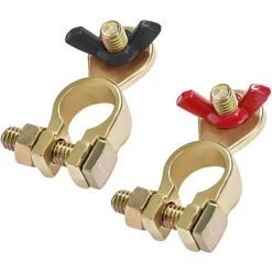 TINOR 12V/24V Batterieklemme Lug Batterieklemmen Batterieverbinder Auto Boot Mit Flügelmutter Rot Und Schwarz 2St