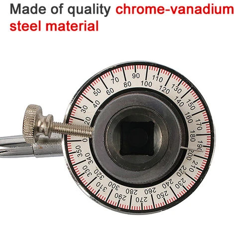 HAPPYSHOPPING Chrom-Vanadium-Stahl 1/2 Zoll 12,5 Mm Antriebsdrehmomentwinkelmesser 360 ° Einstellbares Torsiometer-Messgerät Professionelles Messwerkzeug,ohne Klammer, Mehrfarbig – Bild 4