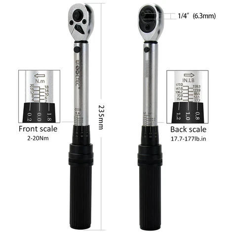 WISRETEC 2-20nm 1/4 Pollice 18pcs Doppia Coppia Scuble Coppia Set Bit Di Coppia Preimpostata Pocchi Di Coppia Regolabile Per La Riparazione Di Auto Per Biciclette Domestiche Con Scatola Di Stoccaggio,Modello:Shhx-20s – Bild 3