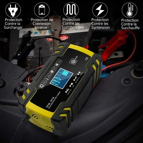 BARES 12V/24V 8A Smart Battery Charger, Level 3 Battery Charger Maintainer And Auto Repair Function For Car, Motorcycle, Truck, AGM, Gel, Wet, SLA (6-150Ah) – Bild 5