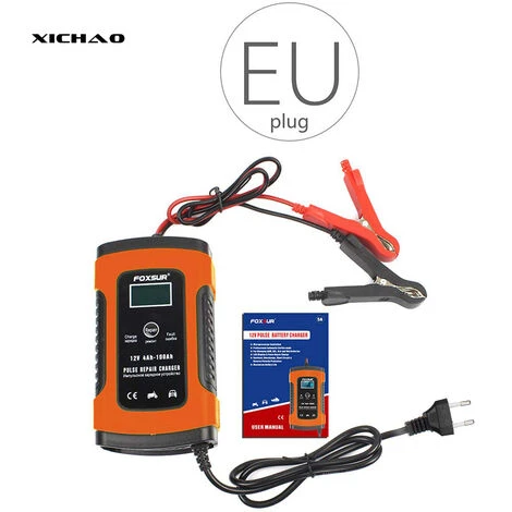 XICHAO - 12V Auto Motorrad Smart Battery Automatisches Ladegerät LCD Display Smart Pulse Repair Charger – Bild 5
