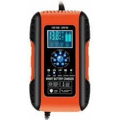 LIFCAUSAL Autobatterieladegeräte 12V/10A 24V/5A Vollautomatische Batterieladegeräte Wartungsertragbare Erhaltungsladegeräte Batteriedesulfator Für Auto Motorrad Wohnmobil Rasenmäher Boote