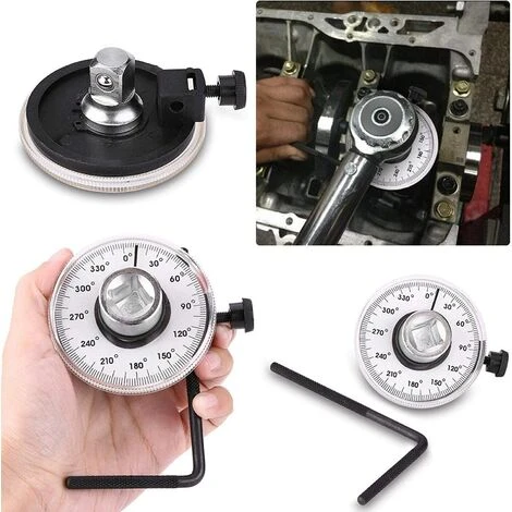 BARES Drehmomentwinkelmesser, Winkeldrehmomente 360 ° Verstellbarer 1/2-Zoll-Drehmomentmesser Mit Schraubenschlüsselantrieb, Drehmomentwinkelmesser Auto-Messwerkzeug – Bild 3