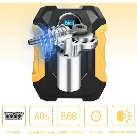 OCXIN Generic Auto Luftkompressor, Farsaw Elektrische Luftpumpe Kompressoren DC 12V 150PSI Mit LCD-Bildschirm Digitale Reifenpumpe Für Für Autoreifen, Motorräder Und Andere Schlauchboote – Bild 5
