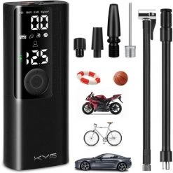 BENOBBY KIDS Elektrische Luftpumpe 120PSI Luftkompressor Tragbarer Mini-Luftkompressor F��r Ball Fahrrad Motorrad Auto Luftkompressor Mit LCD-Display Und LED-Lampe