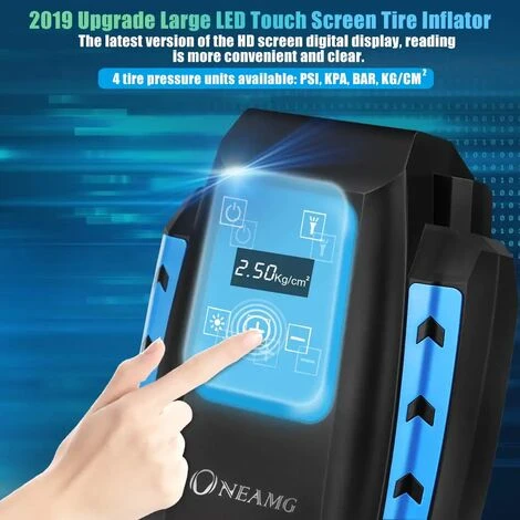 GESCHENKE 12V Tragbarer Luftkompressor, 12V 120W Tragbarer Digitaler Autoluftkompressor Autoreifenfüller, Elektrischer Digitaler Luftkompressor Mit LED-Licht, 3M Kabel Für Autofahrrad – Bild 2