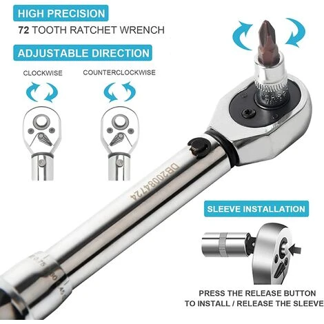 GDRHVFD Professionelles Digitales Drehmomentschlüssel-Autoreparaturwerkzeug Mit Summer Und LED-Benachrichtigung, Hochpräzisionsschlüssel Der 3. Generation (2% Genauigkeit) – Bild 3