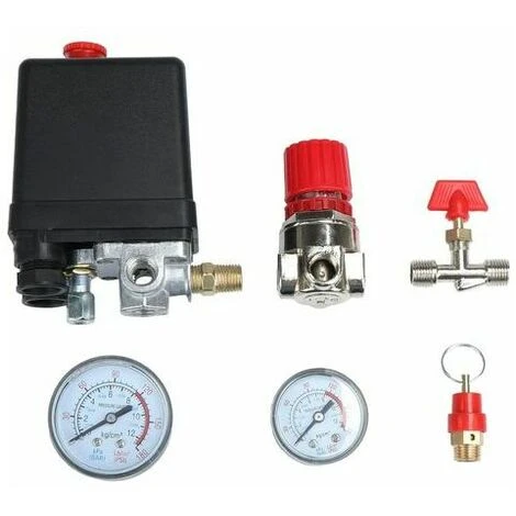 SOEKAVIA Luftkompressor Druckschalterventil Druckschalter Luftkompressor Mit Manometerregler – Bild 2
