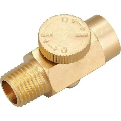 TINOR 1/4" NPT Außengewinde X 1/4" NPT Innengewinde Luftstromregelventil Inline-Messingverschraubung Luftdruckkompressor-Prüfwerkzeug