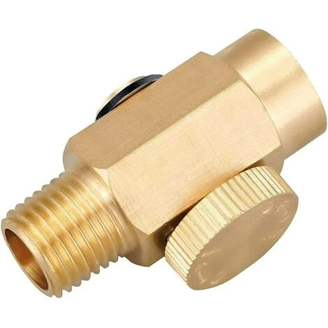 TINOR 1/4" NPT Außengewinde X 1/4" NPT Innengewinde Luftstromregelventil Inline-Messingverschraubung Luftdruckkompressor-Prüfwerkzeug – Bild 2
