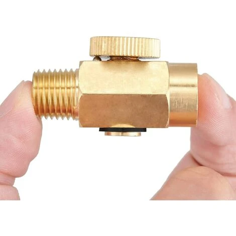 TINOR 1/4" NPT Außengewinde X 1/4" NPT Innengewinde Luftstromregelventil Inline-Messingverschraubung Luftdruckkompressor-Prüfwerkzeug – Bild 4