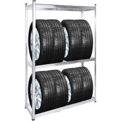 WILTEC Reifenregal Lagerregal 8 Reifen Reifenständer Werkstatt Steckregal Regal Felgenbaum