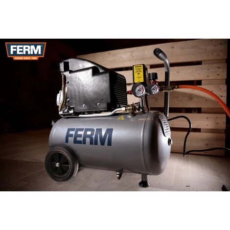 FERM Kompressor - 1100W - 24 Liter - Max. 8 Bar - Inkl. Universelle Schnellkupplung & 2 Manometer – Bild 2